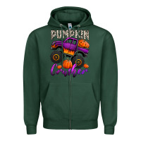 Sports Green pumpkin crusher monster truck Zipper Hoodie - Jasminsmagicworld