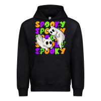 Black Spooky with Ghost Cats Urban Hoodie - texasbilliewilder