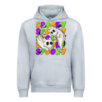 Heather Grey Spooky with Ghost Cats Urban Hoodie - texasbilliewilder