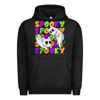 Pigment Black Spooky with Ghost Cats Urban Hoodie - texasbilliewilder