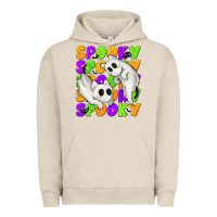 Pigment French Oak Spooky with Ghost Cats Urban Hoodie - texasbilliewilder