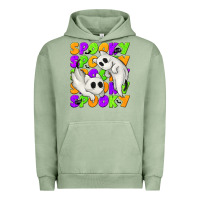 Pigment Oil Green Spooky with Ghost Cats Urban Hoodie - texasbilliewilder