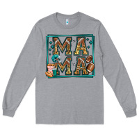Heather Grey american football mama Long Sleeve Tee - Jasminsmagicworld