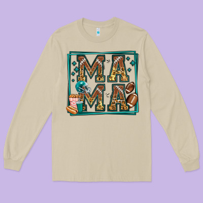 American Football Mama Long Sleeve Tee Designed By Jasminsmagicworld