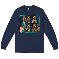 Navy american football mama Long Sleeve Tee - Jasminsmagicworld
