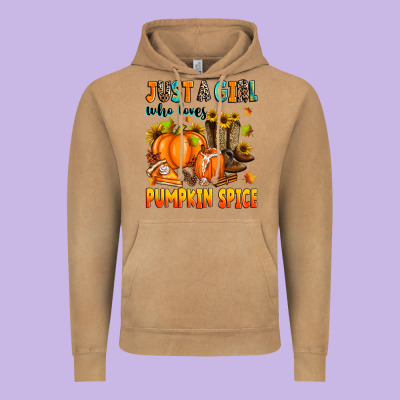 Just A Girl Who Loves Pumpkin Spice Vintage Hoodie Designed By Zillion Design Studio