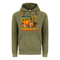 Vintage Olive just a girl who loves pumpkin spice Vintage Hoodie - Zillion Design Studio