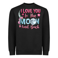 Black i love you to the moon and back Heavyweight Sweatshirt - FaDigitalArtStudio