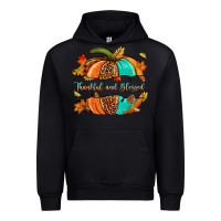 Black pumpkin thankful and blessed Urban Hoodie - NancyCooperArtShop