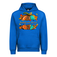 Cobalt pumpkin thankful and blessed Urban Hoodie - NancyCooperArtShop