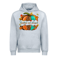 Heather Grey pumpkin thankful and blessed Urban Hoodie - NancyCooperArtShop