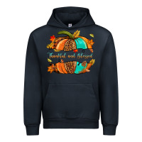 Navy pumpkin thankful and blessed Urban Hoodie - NancyCooperArtShop