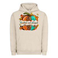Pigment French Oak pumpkin thankful and blessed Urban Hoodie - NancyCooperArtShop