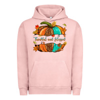 Pigment Salmon pumpkin thankful and blessed Urban Hoodie - NancyCooperArtShop