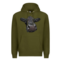 Army Green Black Angus Heifer Premium Hoodie - LillyAllenDesigns
