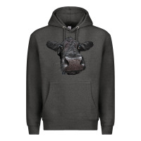Charcoal Heather Black Angus Heifer Premium Hoodie - LillyAllenDesigns