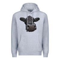 Heather Grey Black Angus Heifer Premium Hoodie - LillyAllenDesigns