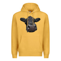 Mustard Black Angus Heifer Premium Hoodie - LillyAllenDesigns