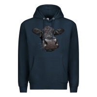 Navy Black Angus Heifer Premium Hoodie - LillyAllenDesigns