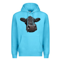 Ocean Blue Black Angus Heifer Premium Hoodie - LillyAllenDesigns