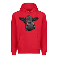Red Black Angus Heifer Premium Hoodie - LillyAllenDesigns