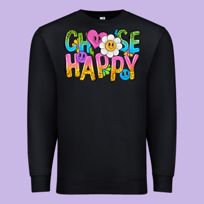 Choose Happy With Smile Premium Sweatshirt Designed By Nancycooperartshop