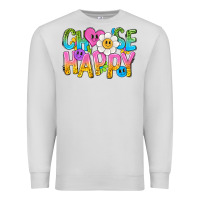Dove Grey choose happy with smile Premium Sweatshirt - NancyCooperArtShop