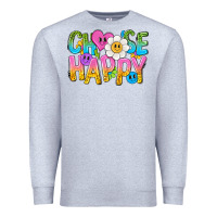 Heather Grey choose happy with smile Premium Sweatshirt - NancyCooperArtShop
