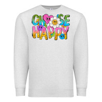 Oatmeal Heather choose happy with smile Premium Sweatshirt - NancyCooperArtShop