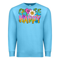 Ocean Blue choose happy with smile Premium Sweatshirt - NancyCooperArtShop