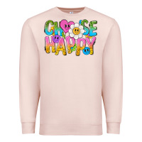 Pale Pink choose happy with smile Premium Sweatshirt - NancyCooperArtShop