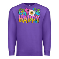 Purple choose happy with smile Premium Sweatshirt - NancyCooperArtShop