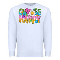 White choose happy with smile Premium Sweatshirt - NancyCooperArtShop