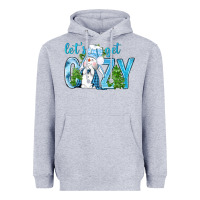 Heather Grey lets get cozy Heavyweight Hoodie - NancyCooperArtShop