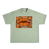 Oil Green fall lips Urban Heavy Tee - RacoonDesign