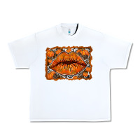 White fall lips Urban Heavy Tee - RacoonDesign