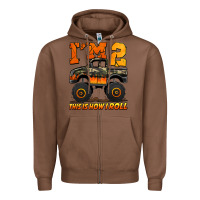 Chestnut i'm two this is how i roll monster truck birthday Zipper Hoodie - Jasminsmagicworld