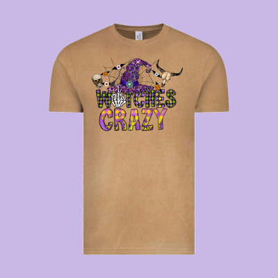 Witches Be Crazy Vintage Tee Designed By Cowhidedigitalart