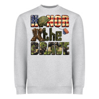 Heather Grey Honor the brave 4th of july Heavyweight Sweatshirt - CowGirlArtShop