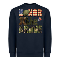 Navy Honor the brave 4th of july Heavyweight Sweatshirt - CowGirlArtShop