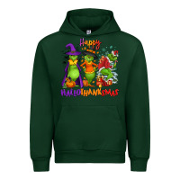 Forest Green Happy Hallothanksmas Urban Hoodie - NancyCooperArtShop