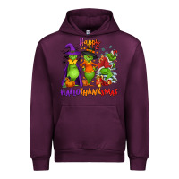 Mauve Wine Happy Hallothanksmas Urban Hoodie - NancyCooperArtShop