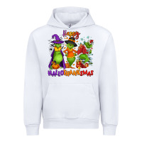 White Happy Hallothanksmas Urban Hoodie - NancyCooperArtShop