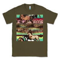 Army Green horses seamless pattern Classic Tee - BundleAndBundleShop