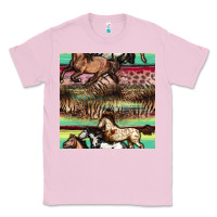 Bubblegum Pink horses seamless pattern Classic Tee - BundleAndBundleShop
