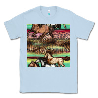 Dusty Blue horses seamless pattern Classic Tee - BundleAndBundleShop