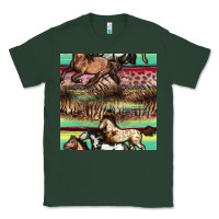 Sports Green horses seamless pattern Classic Tee - BundleAndBundleShop