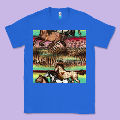 Horses Seamless Pattern Classic Tee Designed By Bundleandbundleshop