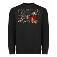 Black hot cocoa and christmas movies Heavyweight Sweatshirt - CowhideDigitalArt