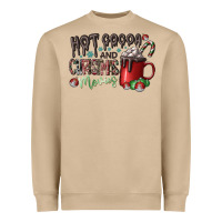 Mushroom hot cocoa and christmas movies Heavyweight Sweatshirt - CowhideDigitalArt